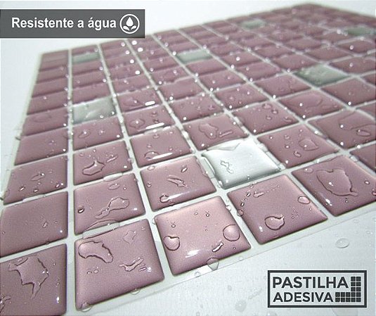 Placa Pastilha Adesiva Resinada 30x27 cm - AT179 - Rosa