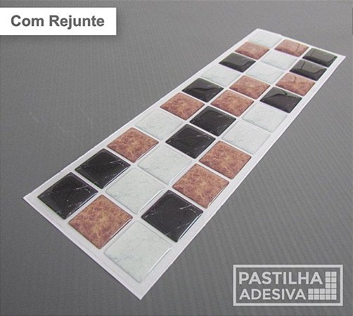 Faixa Pastilha Adesiva Resinada 27x8 cm - AT186 - Marrom