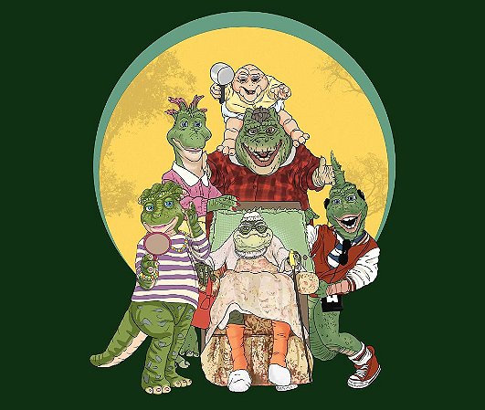 Camiseta Familia Dinossauro Dino e Baby