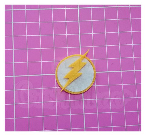 Recortes em Feltro - Emblema Super Heróis - Flash 4 un