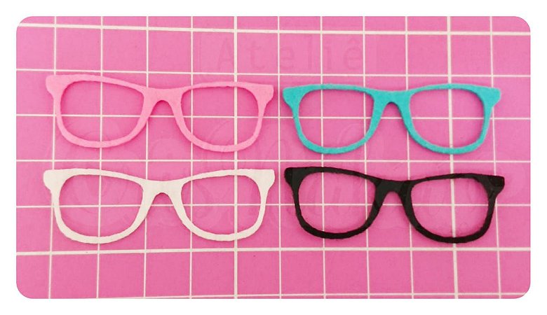 Kit Recortes em Feltro  Óculos Tradicional 6 cm - 10 un