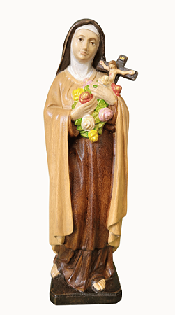 Santa Terezinha do Menino Jesus - 20 cm - Tons de Marrom.