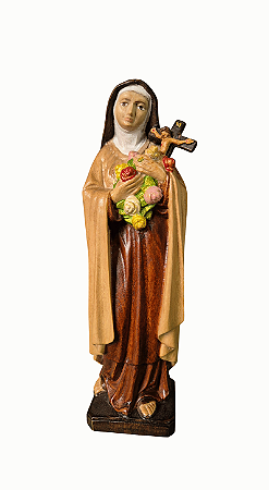 Santa Terezinha do Menino Jesus - 20 cm - Tons de Marrom.