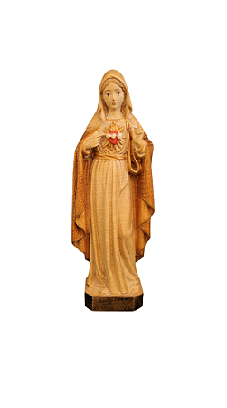 Imaculado Coração de Maria - 15 cm Tons de Marrom.