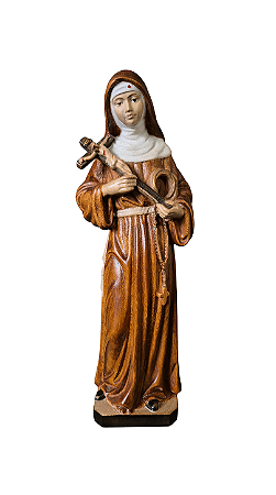 Santa Rita de Cassia - 21,5 cm - Tons de Marrom.