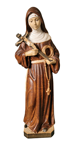 Santa Rita de Cassia - 21,5 cm - Tons de Marrom.