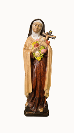 Santa Terezinha do Menino Jesus - 20 cm - Tons de Marrom.