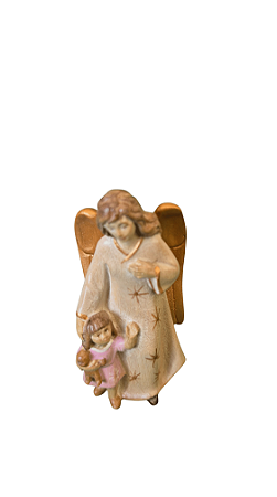 Anjo da Guarda com Menina - 8,5 cm - Colorido.
