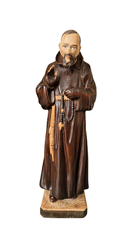 Padre Pio - 40 cm - Tons de Marrom