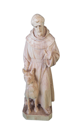 São Francisco com Lobo - 13 cm - Encerado.