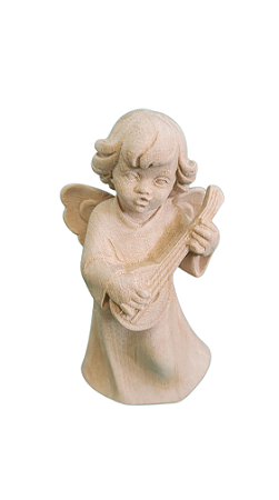 Anjo com Bandolim - 10 cm - Natural.