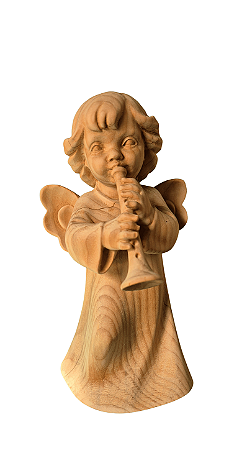 Anjo com Corneta - 22 cm - Natural.