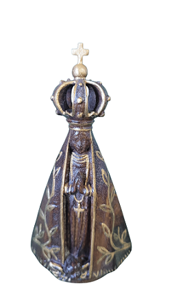 Nossa Senhora Aparecida Estilizada - 11 cm - Tons de Marrom.