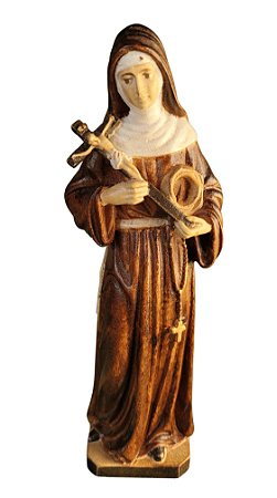 Santa Rita de Cassia - 16,5 cm - Tons de Marrom.