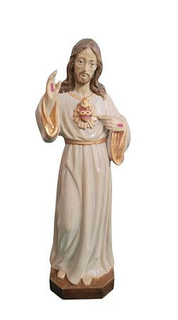 Sagrado Coração de Jesus - 15 cm - Colorido.