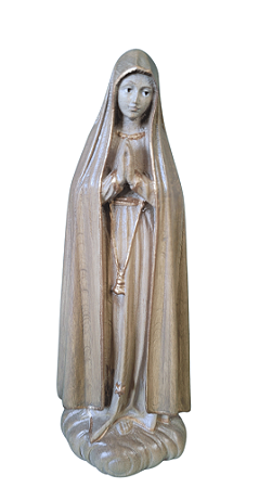 Nossa Senhora De Fátima - 15 cm - Tons de Marrom.