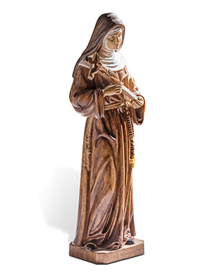 Santa Rita de Cassia - 16,5 cm - Tons de Marrom.