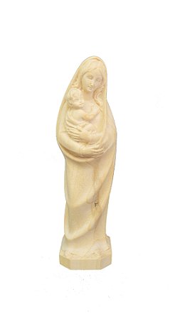 Nossa Senhora com Menino - 15 cm - Natural.