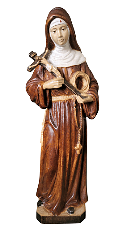 Santa Rita de Cassia - 21,5 cm - Tons de Marrom.