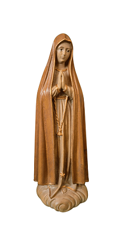 Nossa Senhora de Fátima 20 cm - Tons de Marrom.