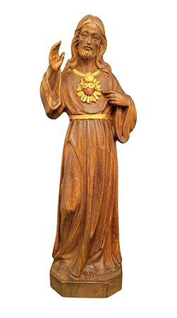 Sagrado Coração de Jesus - 20 cm escurecido.