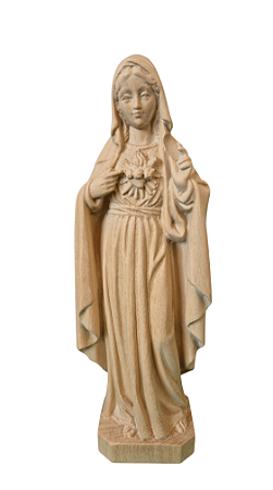 Imaculado Coração de Maria - 20 cm - Natural.