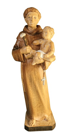 Santo Antônio com Menino - 30 cm - Tons de Marrom.