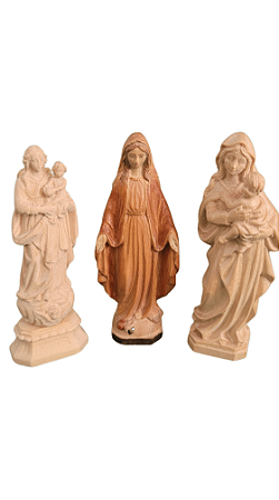 Conjunto, Nossa Sra. das Graças 9,4 cm, Nossa Sra. Barroca 9,5 cm & Nossa Sra. de Nazaré 9,2 cm.