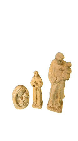 Nossa Sra. Clássica 5,5 cm, São Francisco 7 cm, São José 9,2 cm.