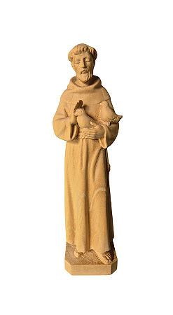 São Francisco Com Pombas - 19 cm - Natural.