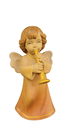 Anjo com Corneta - 14 cm - Colorido