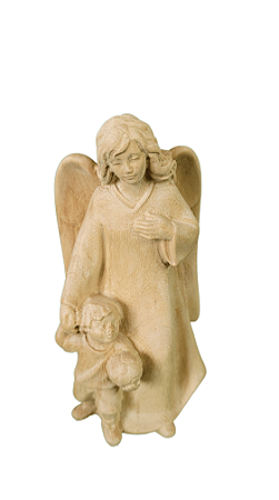 Anjo da Guarda com Menino 11,5 cm Natural.