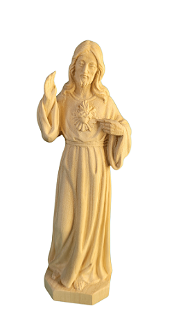 Sagrado Coração de Jesus - 15 cm - Natural.