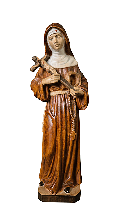 Santa Rita de Cassia - 21,5 cm - Tons de Marrom.