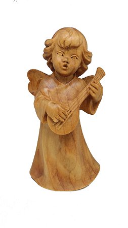 Anjo Com Bandolim - 22 cm - Encerado