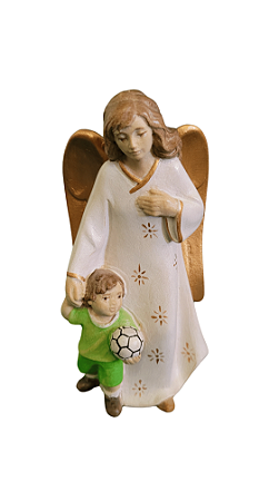 Anjo da Guarda com Menino - 11,5 cm Colorido.