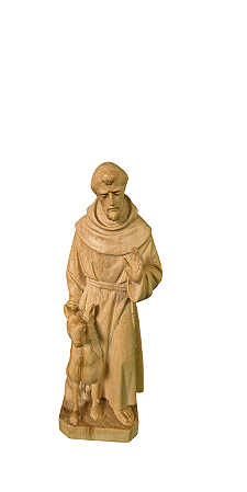 São Francisco com Lobo - 13 cm - Encerado.