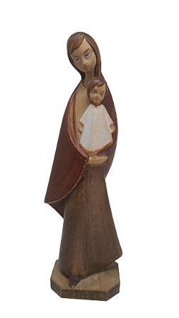 Madona Moderna - 15 cm - Tons de Marrom