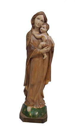 Nossa Senhora Tradicional - 20 cm - Tons de Marrom