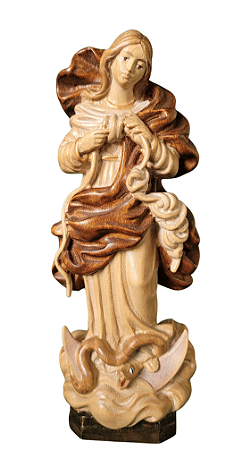 Nossa Senhora Desatadora dos Nós - 20 cm - Tons de marrom