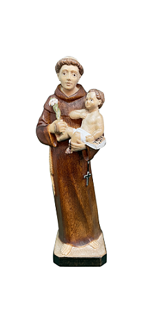 Santo Antônio com Menino  - 15 cm  - Tons de Marrom