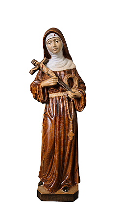 Santa Rita de Cassia - 21,5 cm - Tons de Marrom.