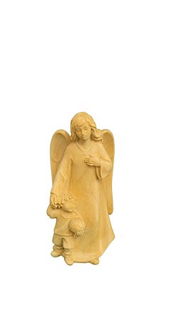 Anjo da Guarda com Menino - 11,5 cm - Natural.