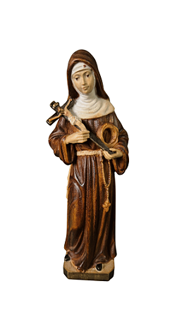 Santa Rita de Cassia - 16,5 cm - Tons de Marrom.