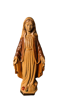 Nossa Senhora Das Graças - 15 cm - Tons de Marrom.