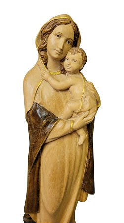 Nossa Senhora Tradicional - 33,5 cm - Tons de Marrom