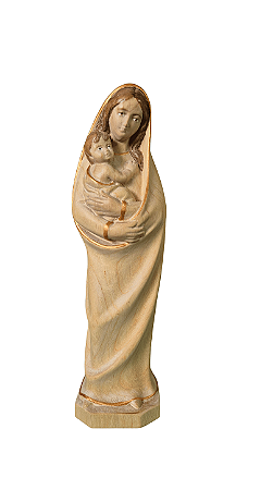 Nossa Senhora com Menino - 20 cm - Colorido.