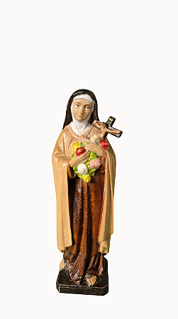 Santa Terezinha do Menino Jesus - 15 cm - Tons de Marrom.