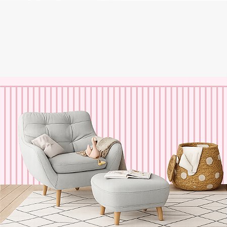 Adesivo Ripado Fino Rosa Claro