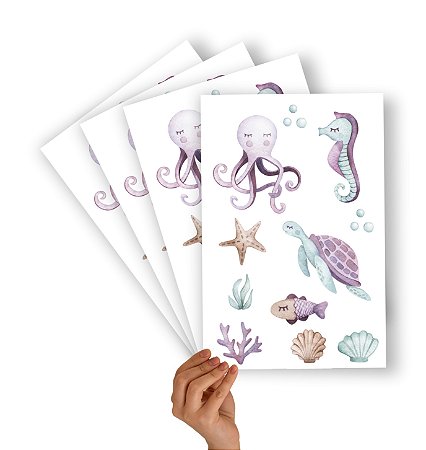 Mini Adesivo Fundo do Mar Candy Color